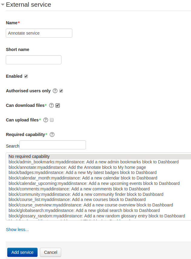 Plugin configuration